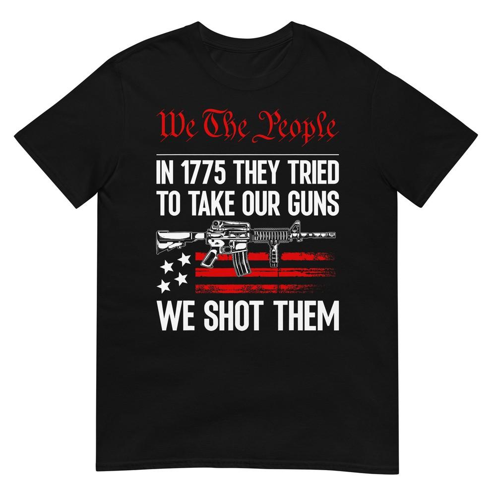 В Бога Верим Оружие Просто Запасной Вариант Американский Флаг НА СПИНЕ Футболка S