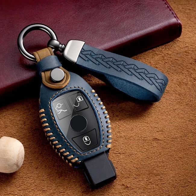 

Модный чехол-протектор для ключа автомобиля для Mercedes Benz A B C E Class GLS GLA GLK GLC CLS CLA AMG W204 W205 W212 W463 W176 B style синий
