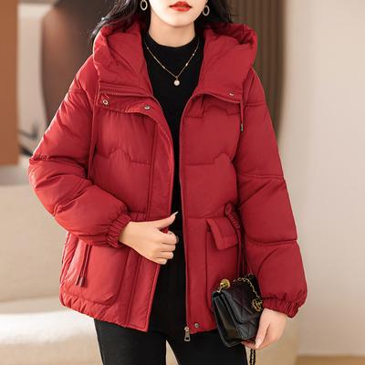 Short Cotton-padded Clothes Versatile Cotton-padded Jackets Women's Cotton-padded Jackets Hooded Thickened Large-size Women's Jackets