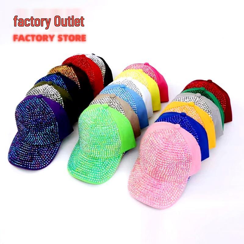 Retro Women's Rhinestone Baseball Cap: Stylish Travel Sunscreen Hat