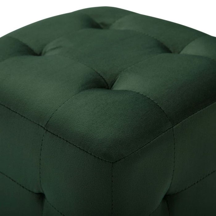 VidaXL 2 Pcs Poufs Green 30 X 30 X 30 Cm Velvet Fabric