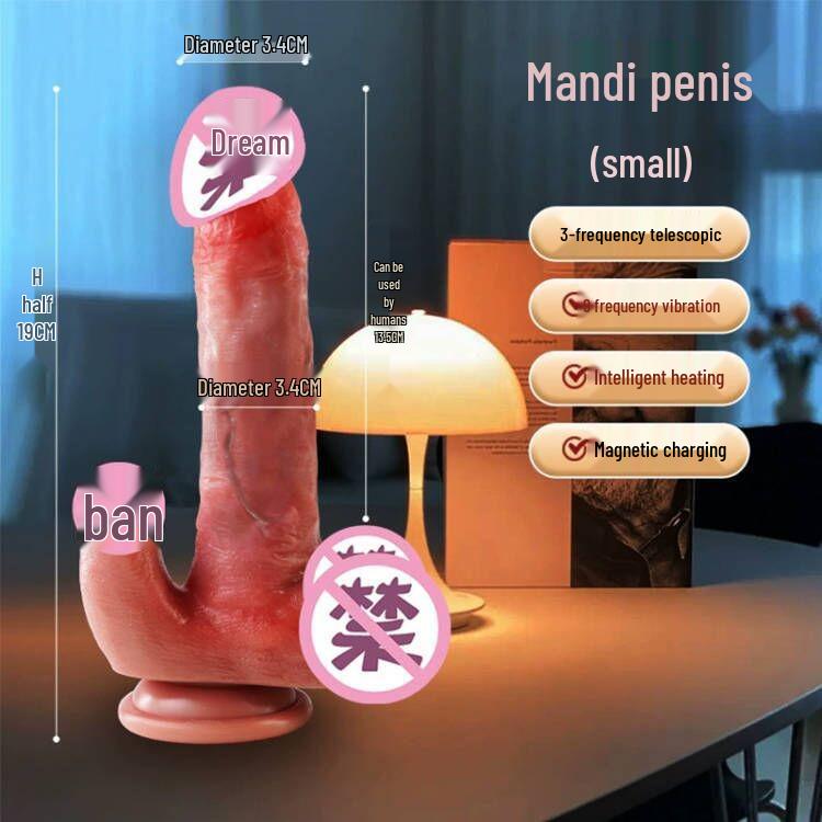 Automatic Retractable Vibrator with Licking Tongue & Fake Penis for Women - Adult Masturbator & Sex Toy