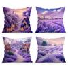 Romantic Lavender Fields Throw Pillow Cases Square Waist Protection Cushion Cover Bed Sofa Pillow Covers Home Decor Pillowcases