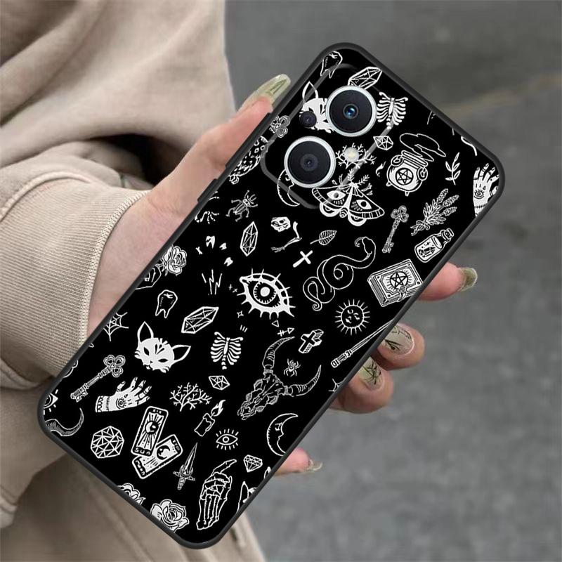 Occult Witchcraft Moon Gothic Witch Case For OPPO Reno 11 F 10 Pro 4 5 6 7 8 Lite 4Z 5Z 8T OPPO Find X3 X2 Lite X6 X5 Pro Cover