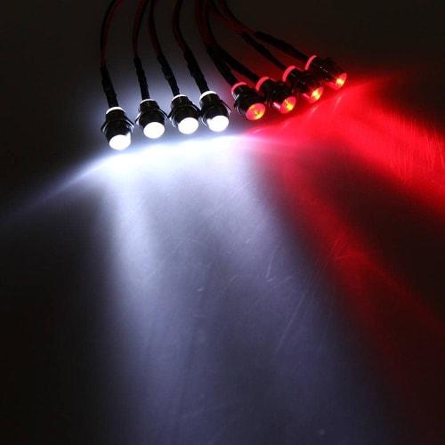 [Generic] HSP RC Car 8 LED Light Kit Upgrade Parts, 5mm White LEDs + Red LEDs, ABS