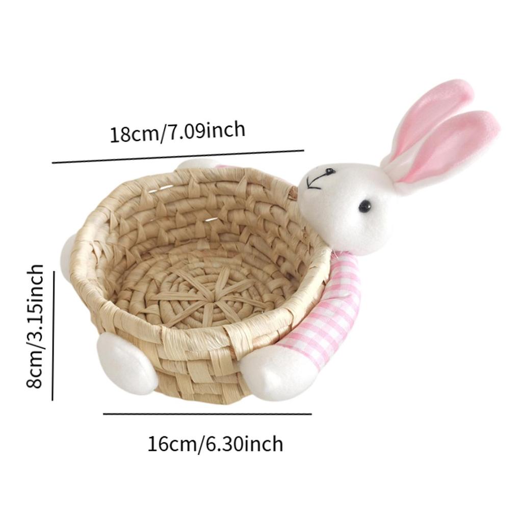 Miniature Easter Bunny Basket Reusable Multipurpose Easter Decorative Storage Basket for Home Bedroom Holiday Festival Decor