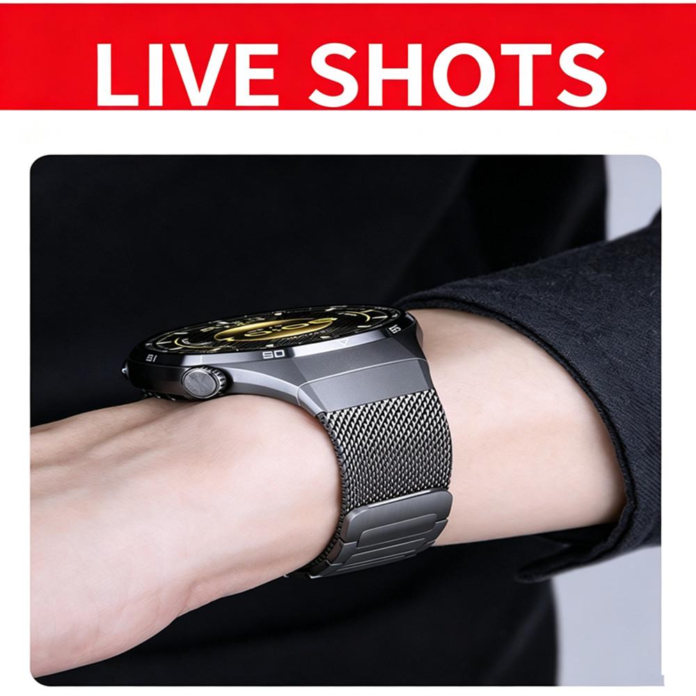 Press Quick Release Magnetic Metal Strap Seamless Stainless Steel Wrist Band for Huawei Watch GT 6 Pro/GT 7 Pro Smartwatch Replacement Accessories