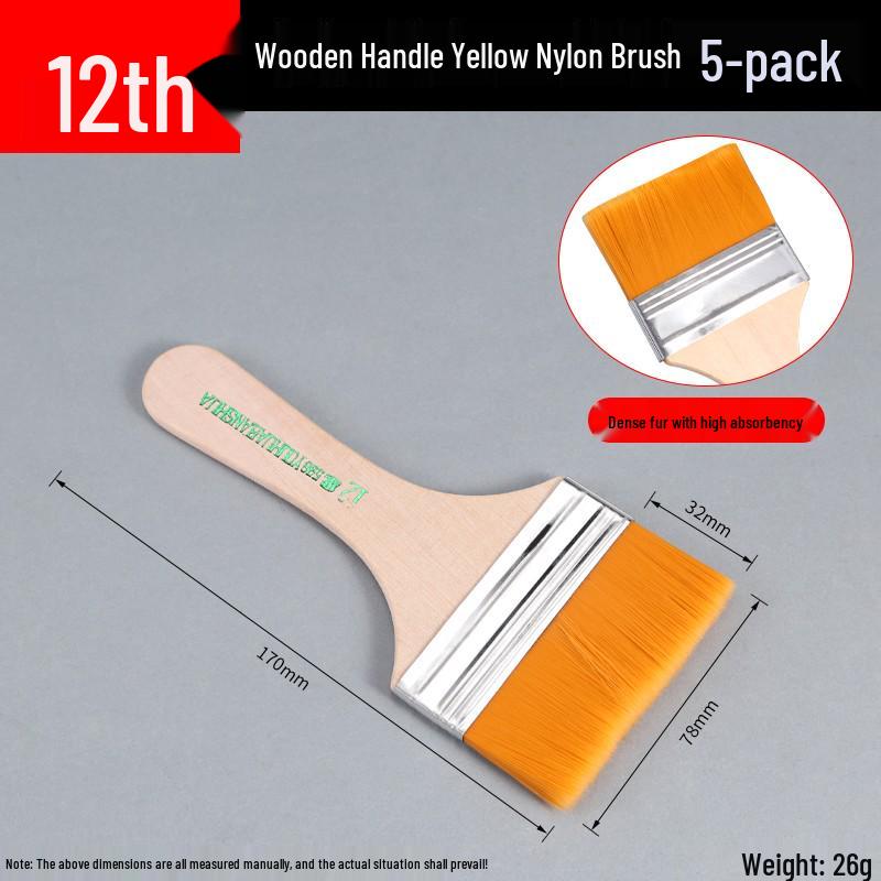 Nylon Soft Bristle Industrial Paint & Art Brush - Small BBQ & Lab Use