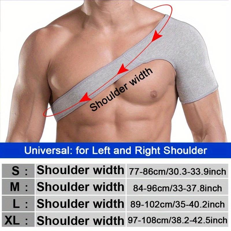 Adjustable Shoulder Brace, Neoprene Single Shoulder Back Support, Bamboo Charcoal Fiber Elastic Compression Wrap for Men and Wom