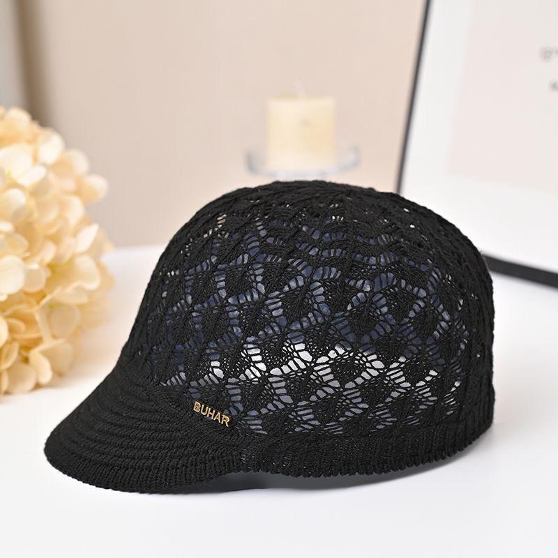 Breathable Women's Summer Equestrian Hat - Foldable, Stylish Sun Cap with Knitted Duckbill Design