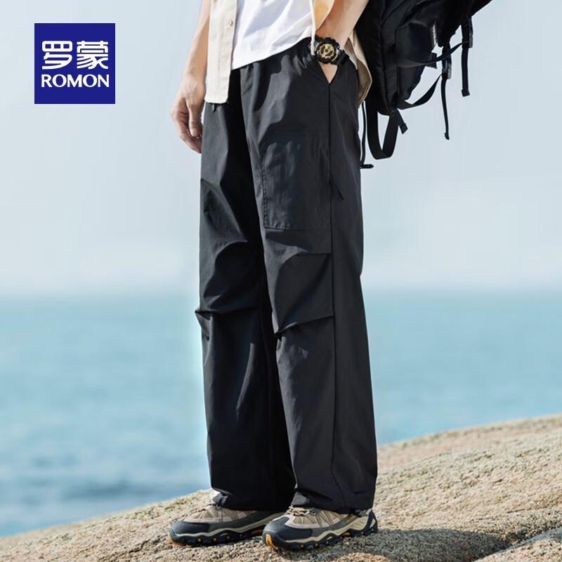 ROMON Men's Loose Fit Straight-Leg Cargo Pants