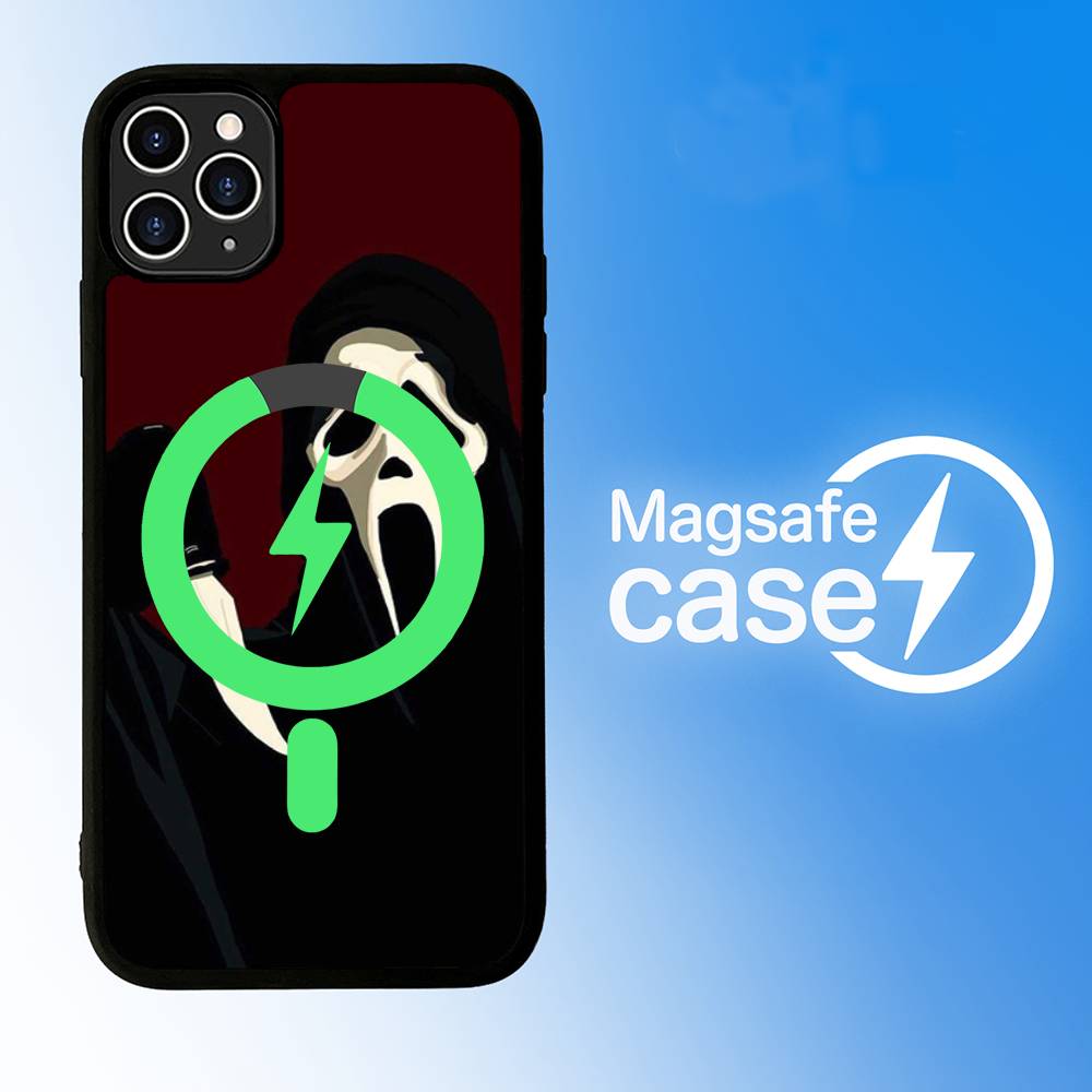 Ghost Face Art Scream Phone Case For iPhone 13 14 15 11 12 16 17 Pro Max Plus Magsafe Magnetic Shell