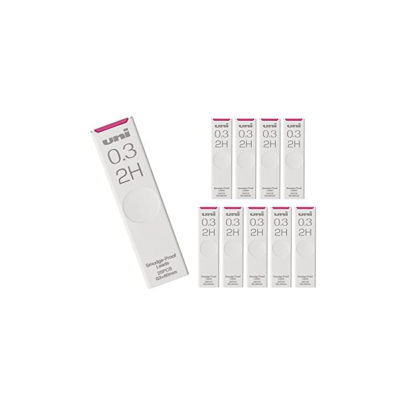 Mitsubishi Pencil Uni 0.3mm 2H Mechanical Pencil Lead, 10-pack (Box ULS03252H)