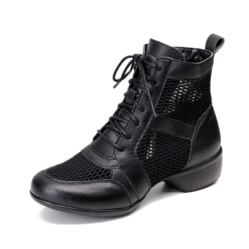 Modern Dance Shoes Women Boot Hollow Leather Soft Modern Dancing Shoes Woman Square Dance Shoes Boots Sneakers