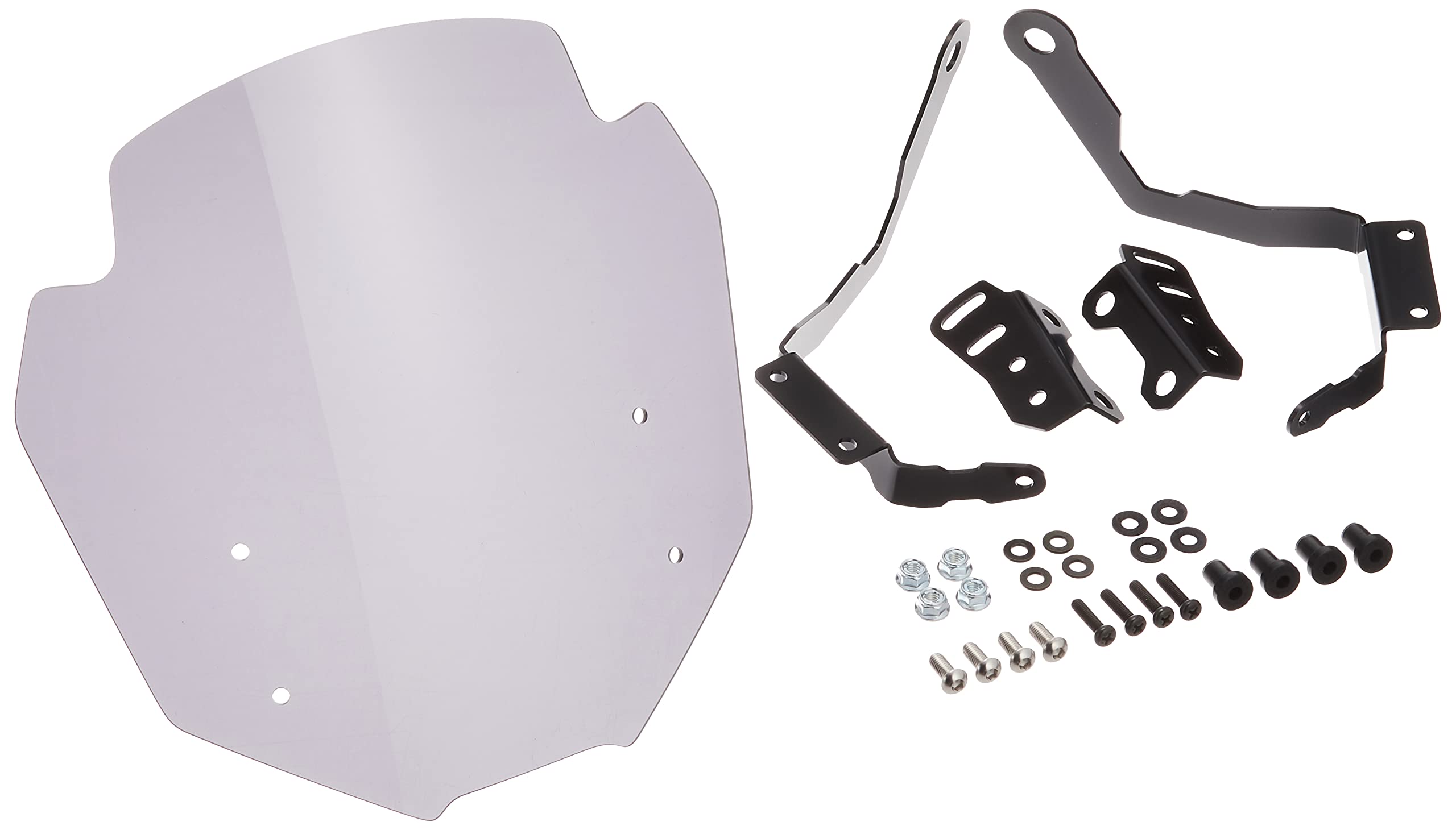 KITACO Aero Visor (Smoke) for Honda Grom (JC92-1000001-1199999) - Polycarbonate, 2-Position Adjustable Windscreen, 15-Degree Angle Adjustment, Part Nu