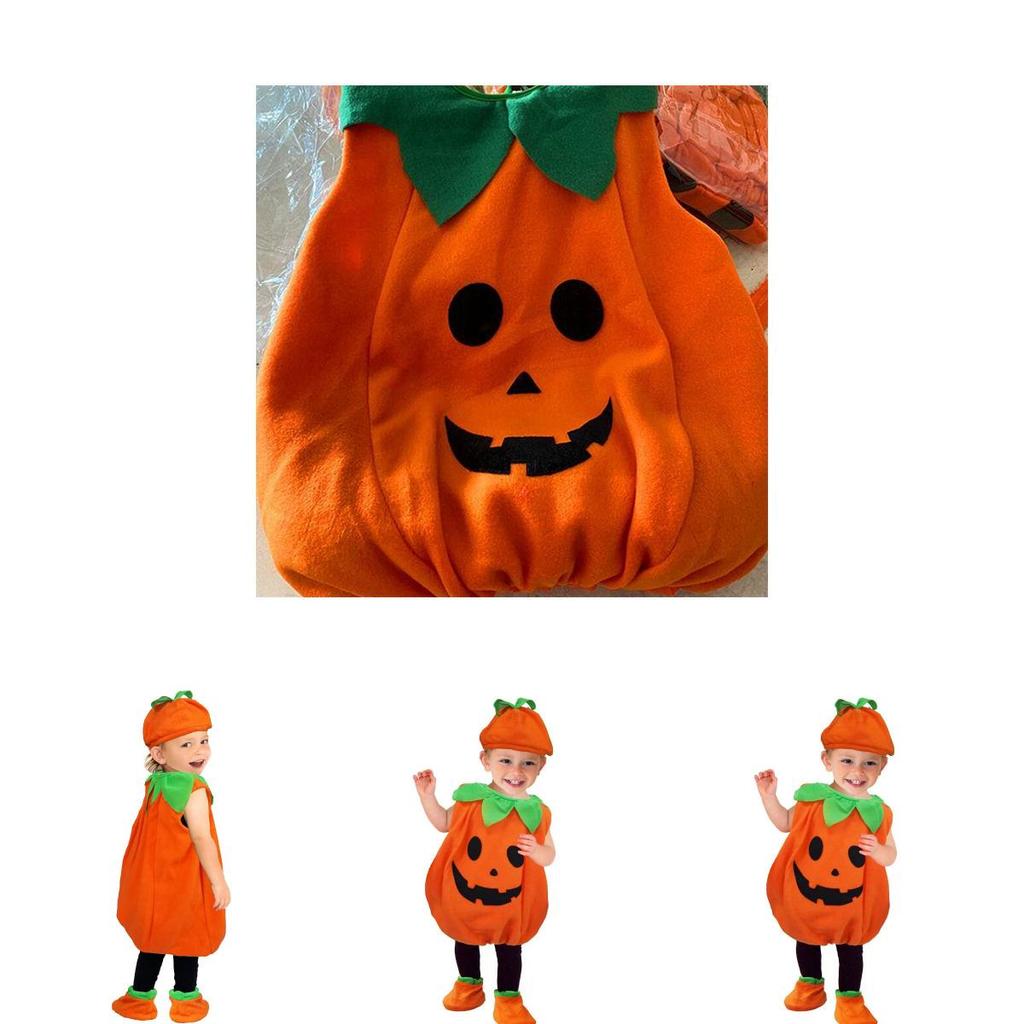 Vibrant Orange Pumpkin Fancy Dress For Children Halloween Celebration Events