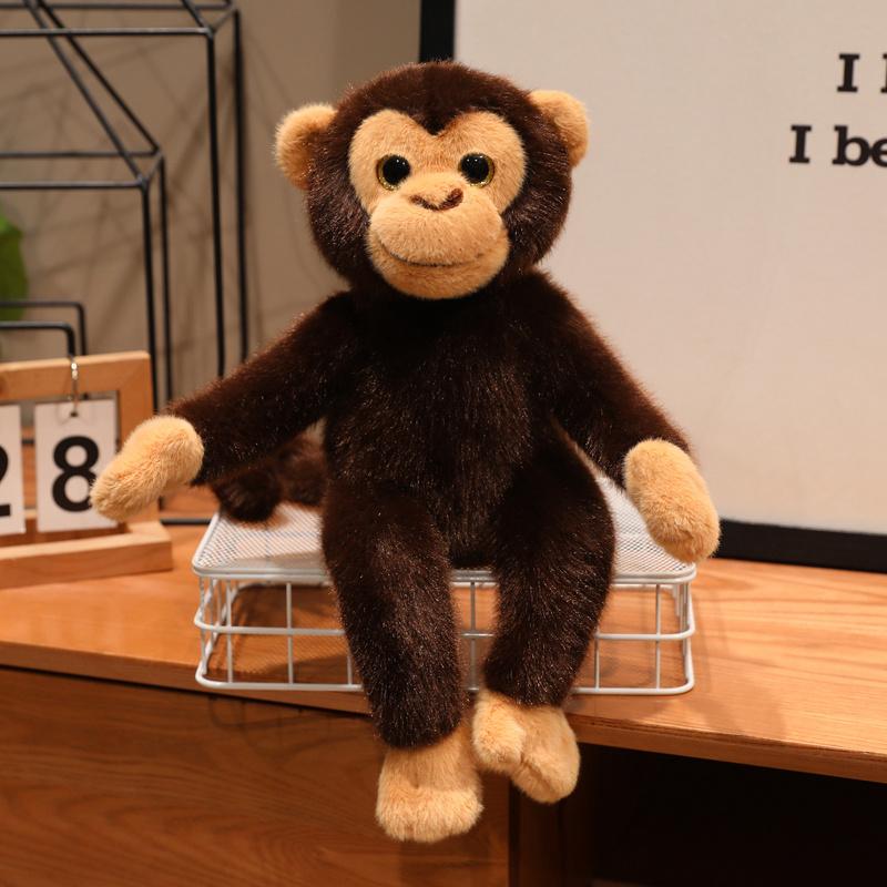 Peluche scimmia dorata carina Scimmia gibbone simulata Peluche Bambola scimmia morbida Decorazione stanza Cuscino cartone animato Regalo di compleanno per bambini