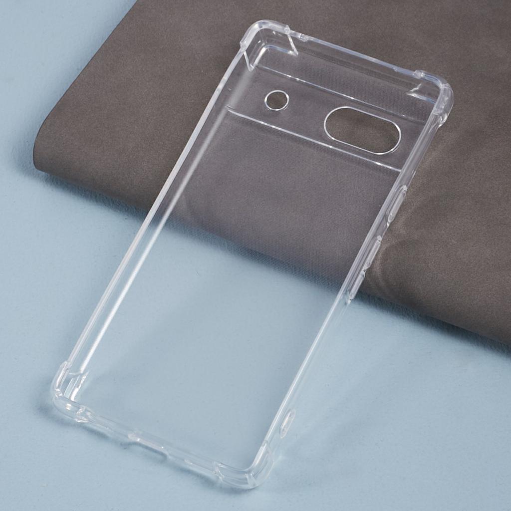 For Google Pixel 7a Case Transparent Four Corner Drop-proof TPU Cover
