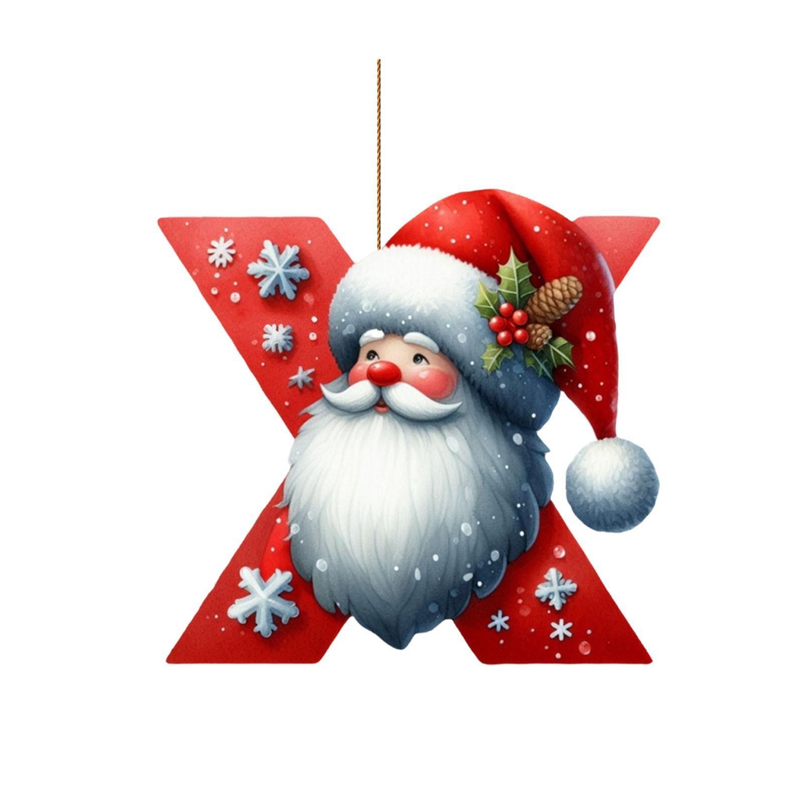 

New Acrylic Christmas Decorative Pendant, Letter Christmas Tree Decoration, Car Hanging Flat 2D. One Size