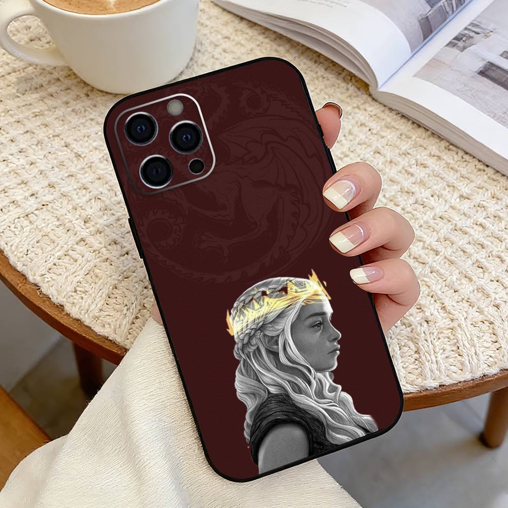 DM-game of Dragon Mothers Phone Case For iPhone 17,16,15,14,13,12,11 Plus,Pro Max,XS,Soft Silicone Black Cover
