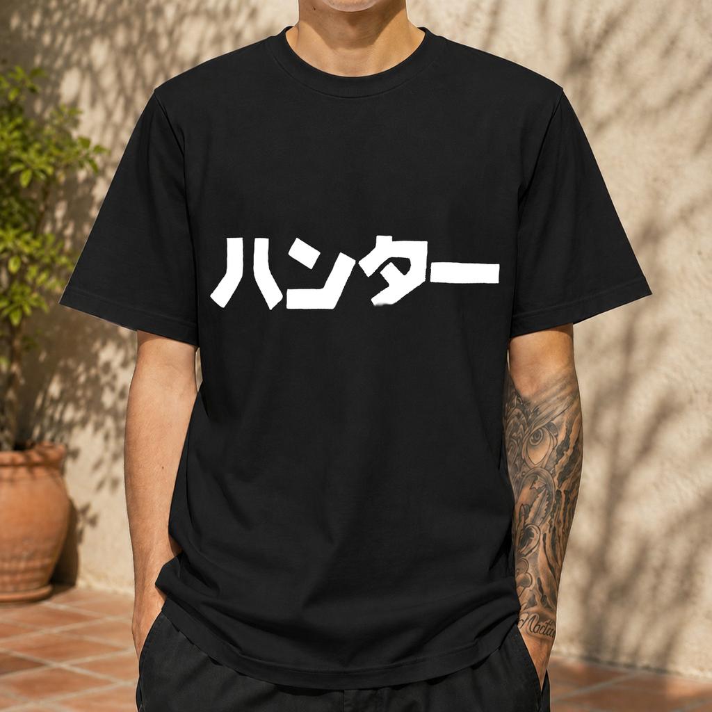 2026 New Pure Cotton Tshirt With Japanese Letter Print Japanese Retro Round Neck Top Casual Short Sleeve