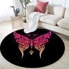 Pink Butterfly,Round Area Rug,Carpet Rug for Living Room Bedroom Sofa Playroom Decor,Non-slip Floor Mat