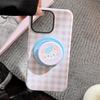 Magnetic Plaid Stand Case for iPhone 16/17, Compatible with 11 Film and 15 Pro Max, featuring Cute Small Animals