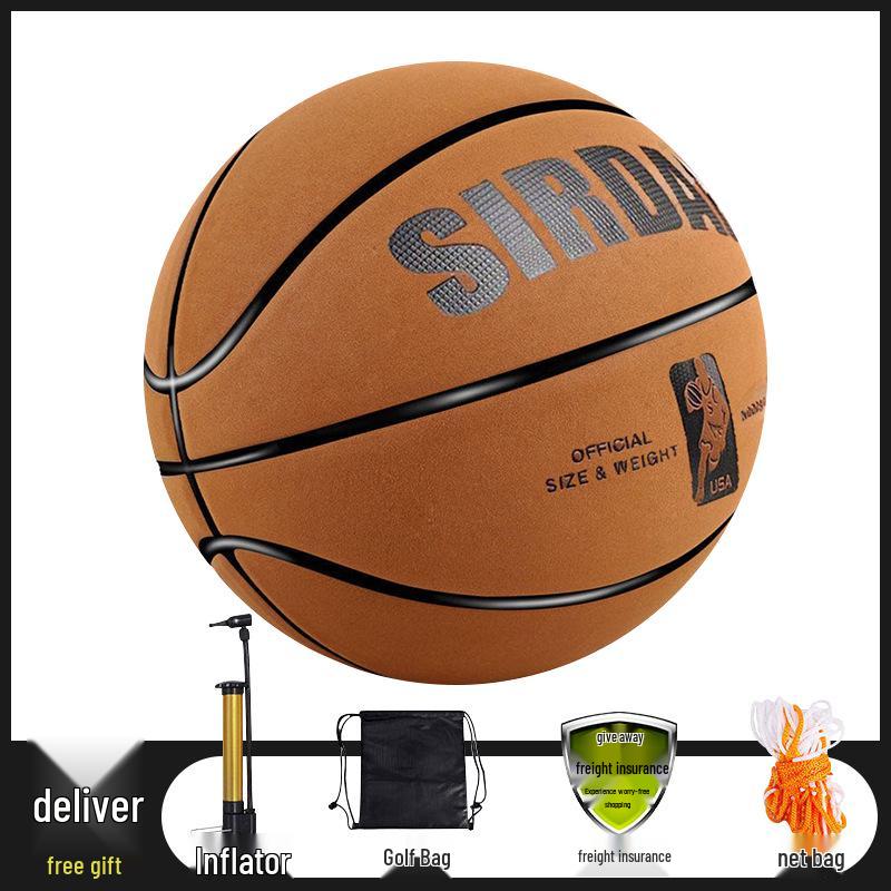 Sada Suede No. 7 Youth/Adult Indoor & Outdoor Basketball with Accessories