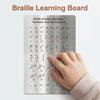 לוח אותיות ברייל יעיל פנל אותיות ומספרים טקטילי מאלומיניום ללימוד ילדים עיוורים