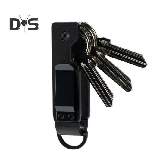 

Зажим для хранения ключей Компактный дизайн Металлическая конструкция Уличный портативный органайзер для хранения ключей Совместим с различными типами ключей чёрный