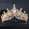 Goldfarbene Luxus-Kristall-Hochzeitstiara und Kronen Party Strass Abschlussball Braut Diadem Krone Tiara für Damen Braut Haarschmuck