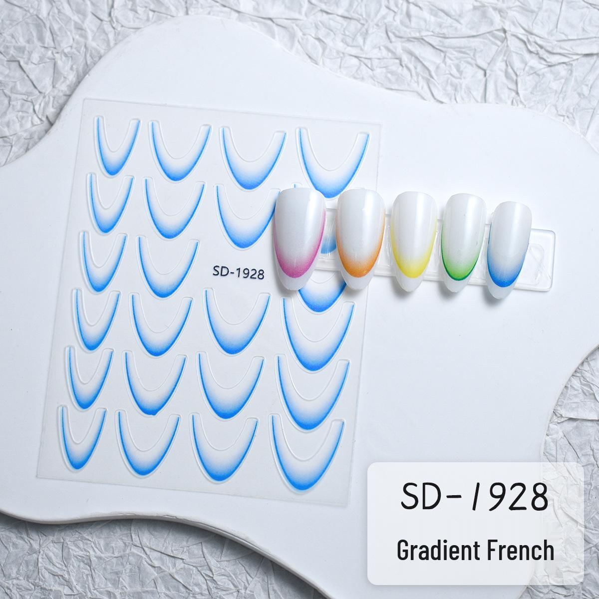 

Gradient French Crescent Smile Nail Stickers - Simple & Versatile Design