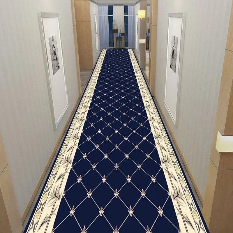 America European Long Corridor Carpet Luxury Decoration Hallway Rug Non-slip Easy Cleaning Floor Mat Stairway Runners Carpets