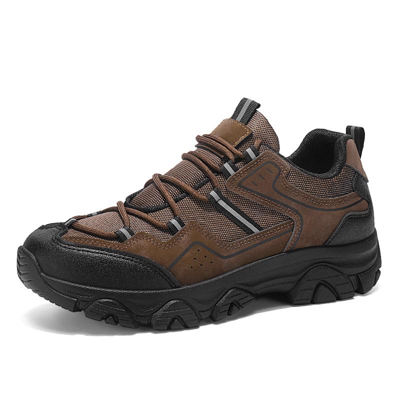 Men's Solid Color Plus Size Hiking Shoes Suitable for Outdoor Sports Camping Hiking Shoes Autumn New Men Breathable Sports Shoes