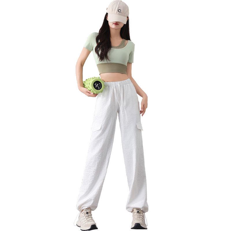 Women's Summer 2025 Casual Sportswear Set: New Style Hiking Sun Protection Clothing with Loose Cargo Pants