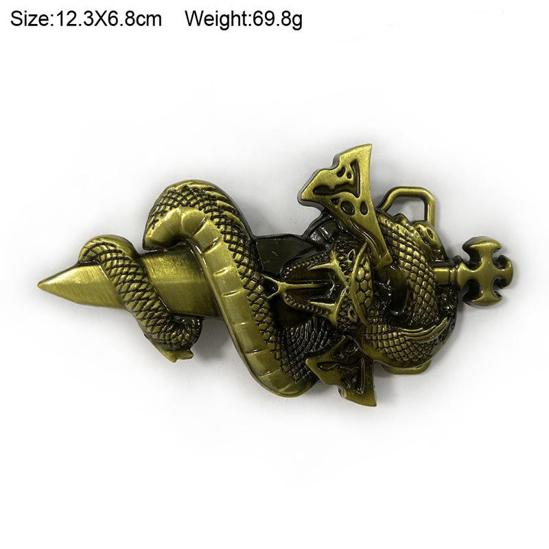 Viper Knight Sword Alloy Belt Buckle - Trendy, Smooth, Fashionable Plate Accessory