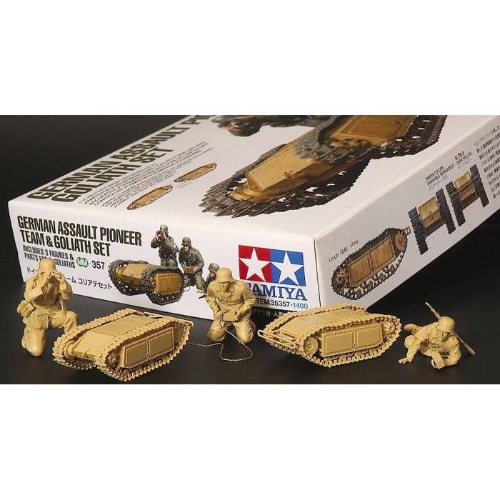 Figurine mignature german assault pioneer team & goliath set - tamiya