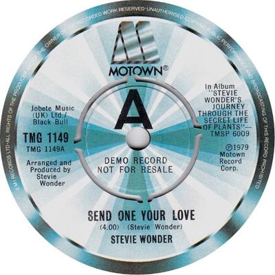 7inch Record STEVIE WONDER - Send One Your Love TMG1149PROMO Motown 1979 UK Soul/Funk Used