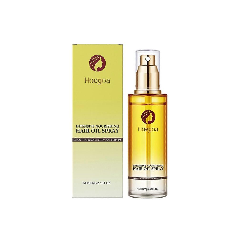 Spray Huile Essentielle Nourrissante pour Cheveux Hoegoa Adoucit, Nourrit et Hydrate les Cheveux, et Améliore la Sécheresse. Spray de soin moins pour permanente et coloration