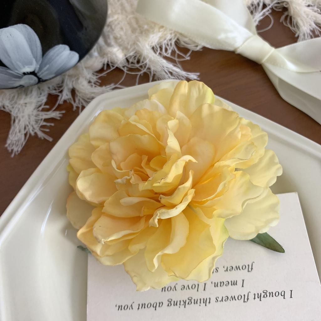 1pc women's artificial peony camellia flower hairpin, large resort style duckbill clip flower side clip hair ornament headdress