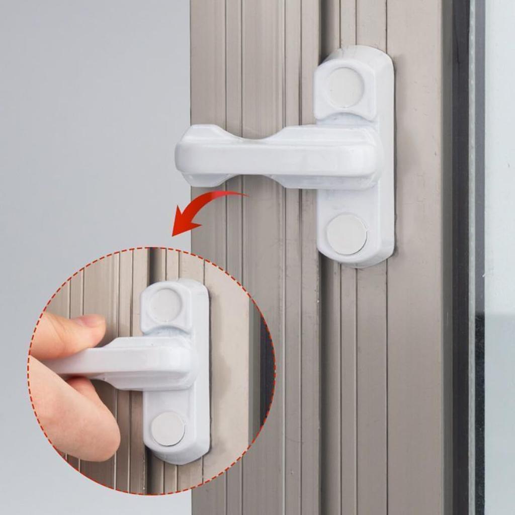 1Set-4Set Plastica UPVC Serratura a T Sicurezza Bambini Finestra Porta Battente Serratura Maniglia Tipo Sicurezza Finestra Casa Leva Porta T Balcone Serratura