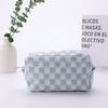 Ins Checkerboard Makeup Bag,Large Capacity Knitted Storage Bag,Portable Travel Bag,Makeup Bag,Ideal Choice for Christmas Gifts