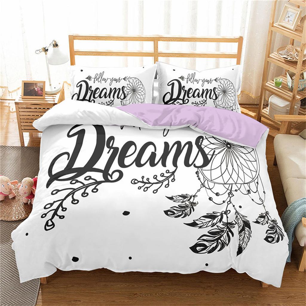 Dreamcatcher Bohemian Mandala Sun Moon and Feather Print Duvet Cover Microfiber Bedroom Decorations for Women Gifts Queen King