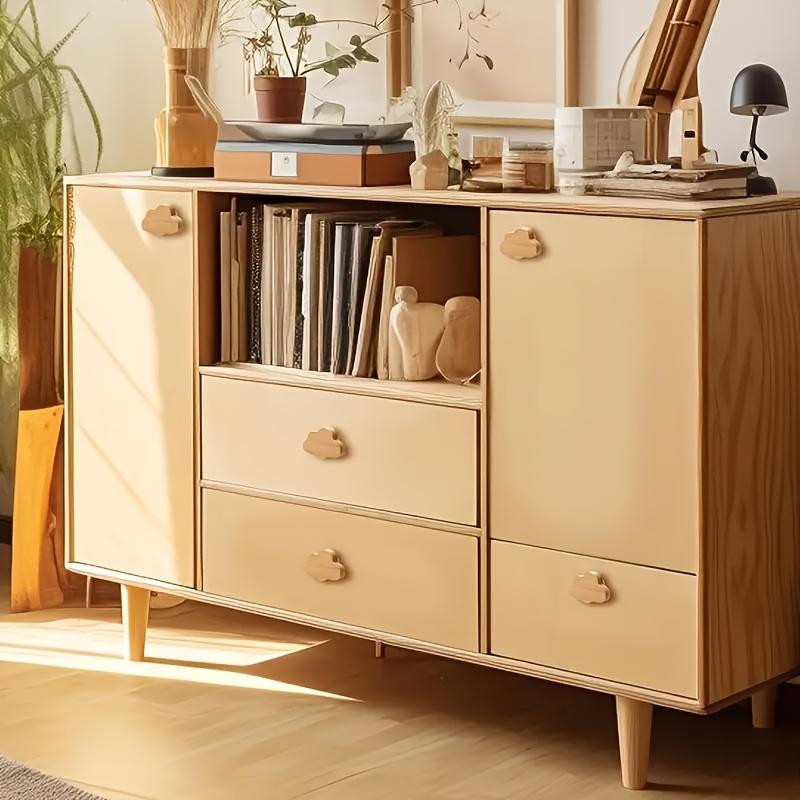 12pcs Wooden Cloud Handles - Simple Design for Cabinets, Furniture & Drawers, Including Two Sizes of Screws