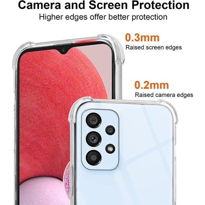 Coque pour Samsung Galaxy A34 5G - Coins Renforcés Anti-Rayure Souple + Bandoulière Bleu Marine