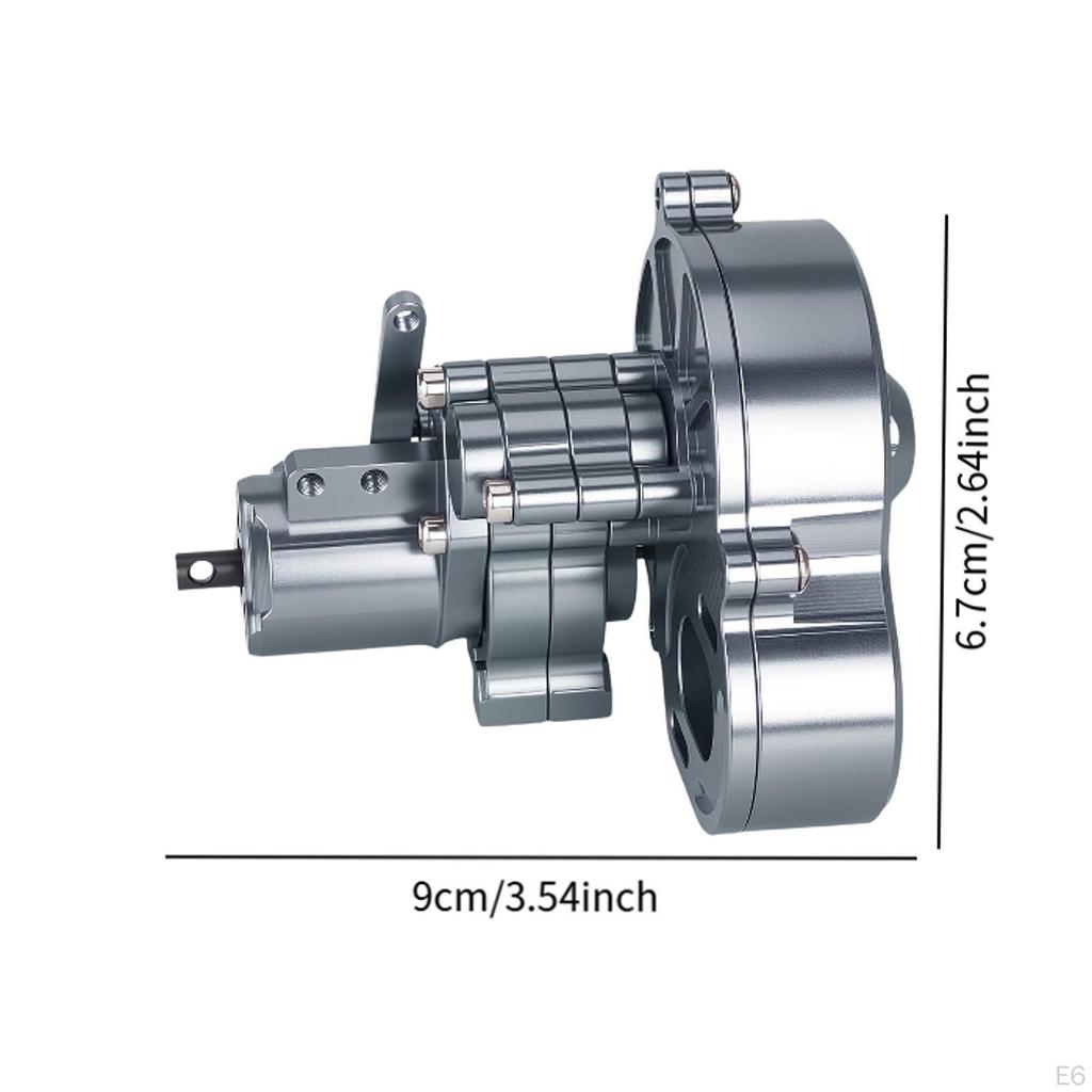 Metal Complete Transmission Gearbox Aluminum Alloy Assembly Gear for 1/10 RC Crawler Hobby Car