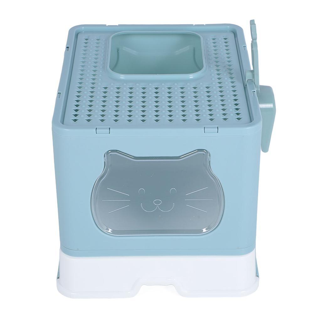 Enclosed Cat Litter Box Anti Splashing Easy to Clean Odor Control Large Top Entry Foldable Kitty Litter Tray with Lid