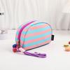 New Fashion Canvas Striped Women's Makeup Bag Portable Zipper Makeup Travel Organizer Women's Washbag