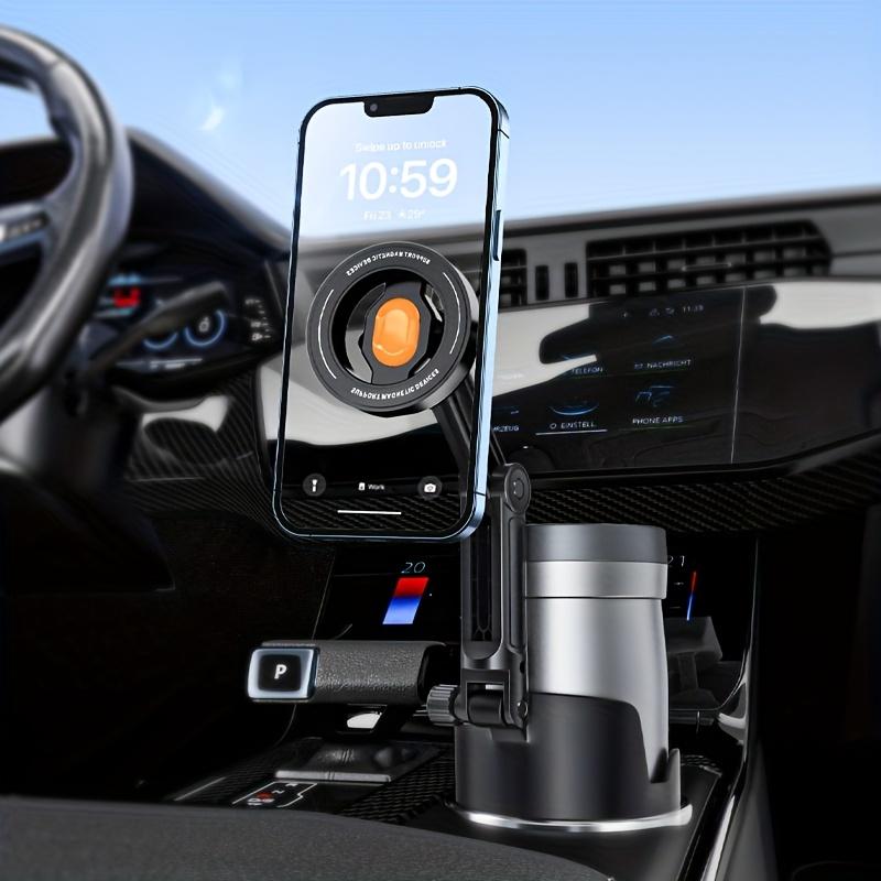 Cup Holder Magnetic Phone Mount with Adjustable Height Design, 360° Rotation for Flexible Viewing Angle, Suction for Stable One-handed Operation чёрный