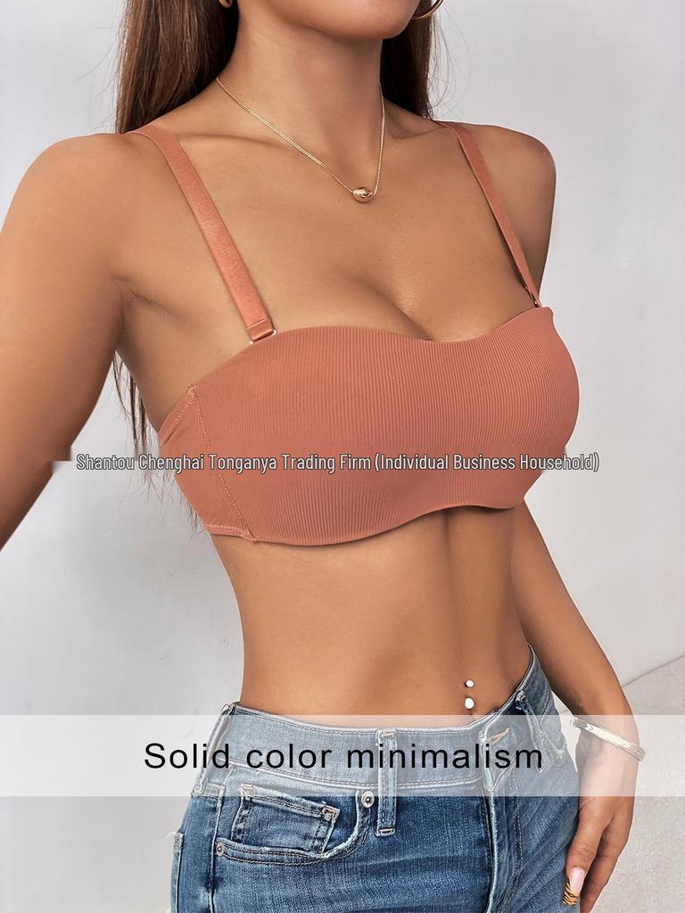 Bandeau Anti-Dérapant Sans Bretelles Exclusif Transfrontalier: Soutien-gorge sans fil, invisible et sans coutures